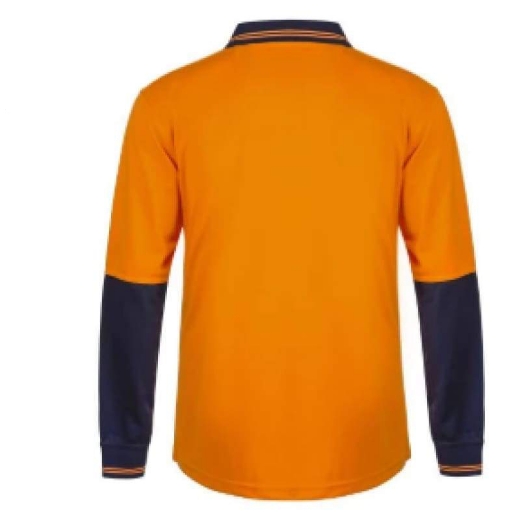 Picture of WorkCraft, Polo, Long Sleeve, Food Industry, Hi Vis, Two Tone, Micromesh, No Pocket, No Buttons